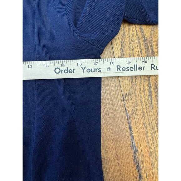 Moth Sweater Anthropolgie S Navy Knit Cardigan  Notched Collar Stretch - Picture 6 of 7